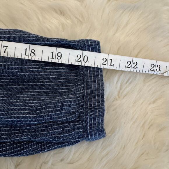 Rails Lydia Salem Stripe Drop Waist Linen Dress Small - Picture 12 of 13